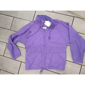 Cascade Classics Vintage Purple Windbreaker Jacket Womens Medium Nylon Full Zip